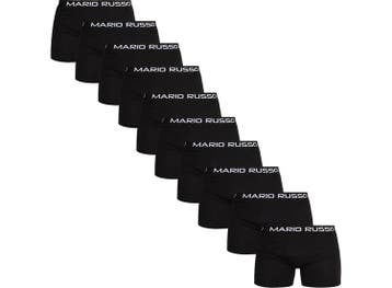 Mario Russo Herenboxers - Zwart - Katoen - 10 pack, Kleding | Heren, Verzenden, Mario Russo