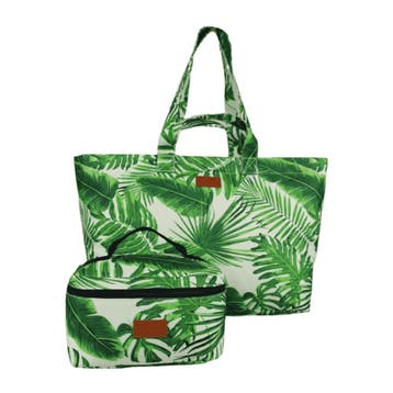 Strandtas/Weekendtas + Toilettas Palm Print, Verzenden, Nieuw