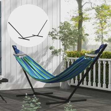 Outsunny Robuuste Metalen Ondersteuning voor Hangmat - Zwart, Verzenden, Nieuw
