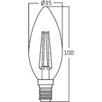 LED Lamp E14 Kaars Filament - Brinton - Helder 4W 470lm -, Led-lamp, Soft of Flame, E14 (klein), Nieuw