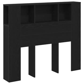 vidaXL Hoofdeinde kas Zwart Eiken Bewerkt hout, Verzenden, Nieuw, Zwart, Hout