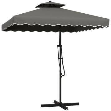 Parasol 243x243cm Balkonparasol Met UV-bescherming, Zweefpar, Verzenden