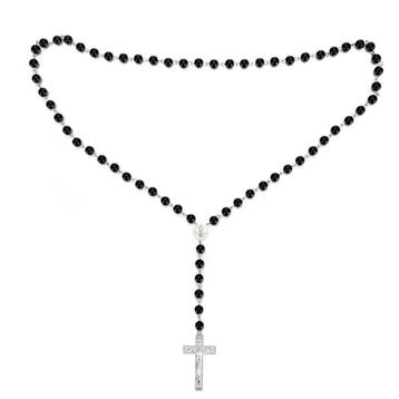Fako Bijoux - Rozenkrans Ketting - Acryl - Zwart - 8mm, Sieraden, Tassen en Uiterlijk, Kettingen, Verzenden, Nieuw