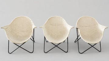 Lounge stoel - Rattan, IJzer - Een set van drie