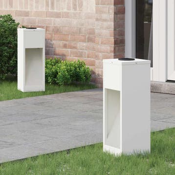 vidaXL Zonne LED Padverlichting 2 st Warmwit 18 x 18 x 50 cm, Verzenden, Nieuw