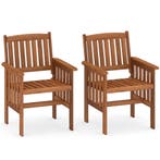 LIVSK Tuinstoelen Set van 2 - Massief Hout - Ergonomische Ru, Tuin en Terras, Kruiwagens, Verzenden, Nieuw