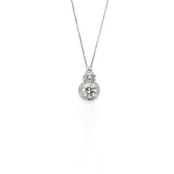 Ketting met hanger - 18 karaat Witgoud - 1.52ct. tw. Diamant