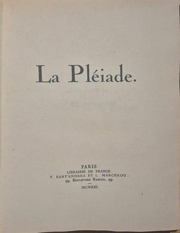 Collectif - La Pléiade – Du rôle positif et de l’avenir de, Antiek en Kunst