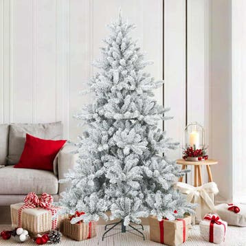 vidaXL Kunst Kerstboom met Geveerde Takken, Sneeuw Bedekt, Verzenden, Nieuw
