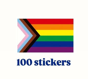 100 stickers pride vlag -  LGBTQ+ - trots (Per 100 stuks), Ophalen of Verzenden, Nieuw, Sticker