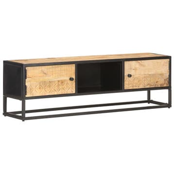 vidaXL Tv-meubel met bewerkte deur 130x30x40 cm ruw, 100 tot 150 cm, Verzenden, Nieuw, Minder dan 100 cm