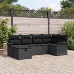 vidaXL Tuin Sofa Set met kussen met opslag 6 pcs Poly riet, Verzenden, Nieuw, Rotan, 6 zitplaatsen