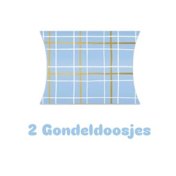 2x Gondeldoosje - blauwe ruit - cadeaubon inpakken - let..., Ophalen of Verzenden, Nieuw, Cadeauzakje