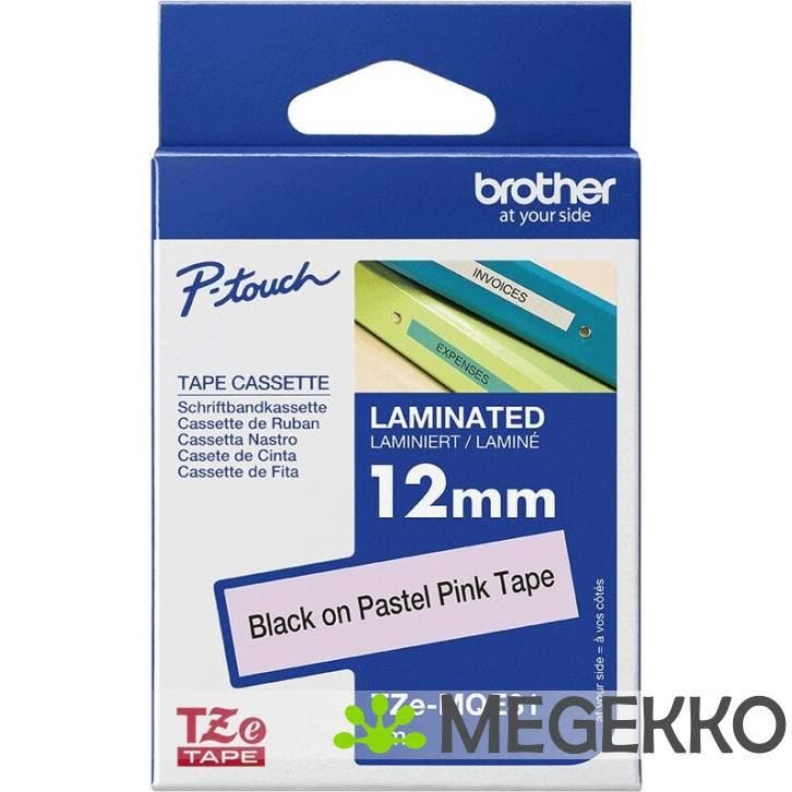 Brother TZE-MQE31 Zwart op roze TZe labelprinter-tape, Computers en Software, Overige Computers en Software, Nieuw, Verzenden