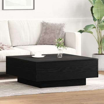 vidaXL Salontafel Zwart Eiken 80 x 80 x 31 cm, Huis en Inrichting, Tafels | Salontafels, Verzenden, Nieuw, Overige houtsoorten