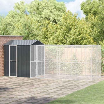 vidaXL Vogelkooi Antraciet 621 x 208 x 247 cm Gegalvaniseerd, Verzenden, Nieuw