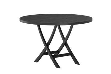 tuintafel-woody-rond-4-personen-zwart-teak-120cm-the-outside, Tuin en Terras, Verzenden, Nieuw