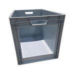 Magazijnbak, 600x400x420 mm, euronorm, grijs kunststof,, Gebruikt, 40 tot 60 cm, 50 tot 75 cm, Bak of Kist