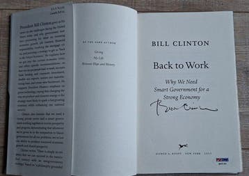 Bill Clinton - Bill Clinton signed: Back to work - 2011, Antiek en Kunst