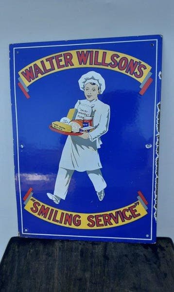 WALTER WILLSONS SMILING SERVICE - Reclamebord - Emaille, Antiek en Kunst