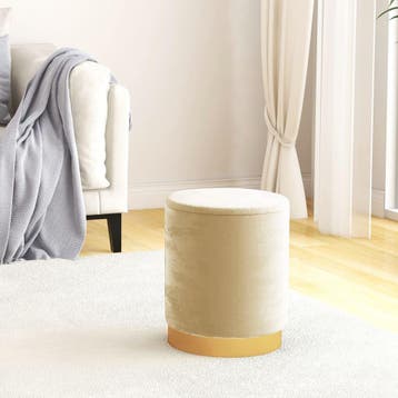vidaXL Hocker met opbergruimte rond fluweel 31 x 37 cm, Verzenden, Nieuw