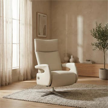 Leren relaxfauteuil Vibe elektrisch - Massif Ecru (crème) -, Huis en Inrichting, Fauteuils, Industrieel, Modern, Scandinavisch