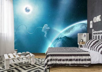 Fotobehang astronaut in de ruimte, Ruimtevaart behang, Ophalen of Verzenden, Nieuw, Wanddecoratie