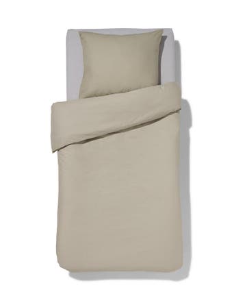 HEMA Dekbedovertrek 140x200/220cm zacht katoen grijs groen, Verzenden, Nieuw, Groen
