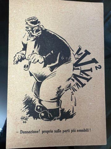 Italië - Militaire propagandapostkaart, postzegelvrij, 1944,, Gelopen