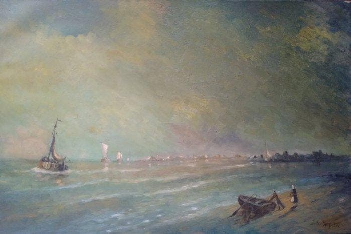 Joseph de Meyer (XX) - Marine, Antiek en Kunst, Kunst | Schilderijen | Klassiek