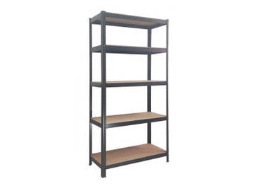 Profeco Opbergrek - 172x75x30 cm - 75 kg per plank - Zwart, Verzenden, Nieuw