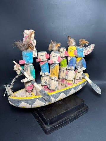 Boot in de Hopi-kachina-stijl - Hout - Achyuta Deva Raya