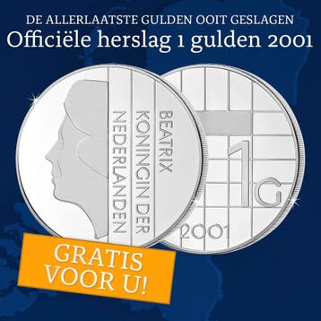 Gratisgulden 2001, GRATIS voor U – 25 Jaar Jubileumherslag -, Postzegels en Munten, Edelmetalen en Baren, Zilver