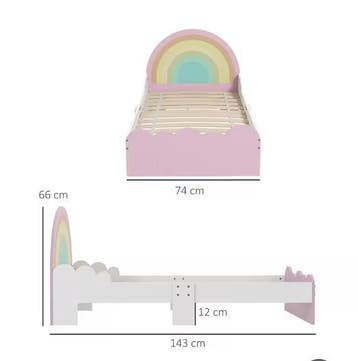 Kinderbed 3–6 Jaar met Regenboogdesign en Zijpanelen, Verzenden, Nieuw