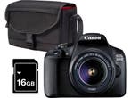 Canon EOS 2000D - Spiegelreflexcamera kit - 24,1 MP -, Verzenden, Zo goed als nieuw, Canon