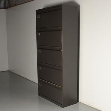 Officenow kleppenkast, antraciet, 207 x 100 cm, 5 kleppen, Ophalen of Verzenden, Nieuw