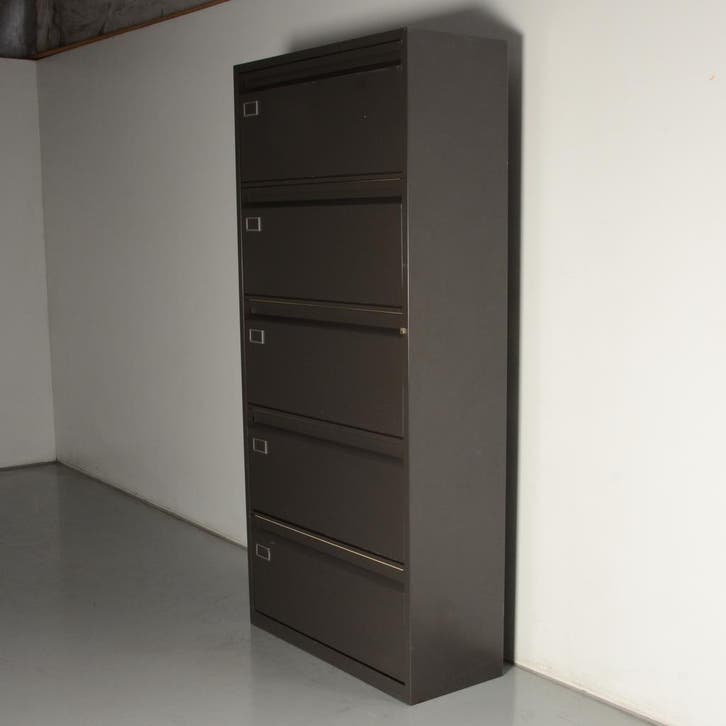 Officenow kleppenkast, antraciet, 207 x 100 cm, 5 kleppen, Huis en Inrichting, Kasten | Roldeurkasten en Archiefkasten, Ophalen of Verzenden