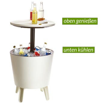 Drankkoeler Bijzettafel Wit/Bruin Ø50cm 30L (Tafels), Verzenden, Nieuw