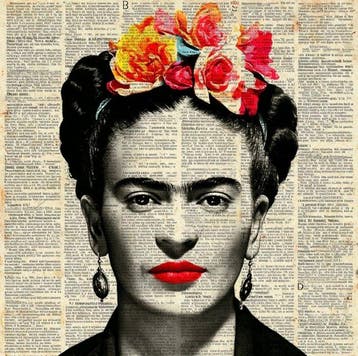 EMIR BERCUTTE - FRIDA KAHLO JUST A KISS - Toile L