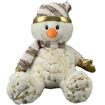 Pluche sneeuwpop knuffel - muts en sjaal - 28 cm, Verzenden, Nieuw