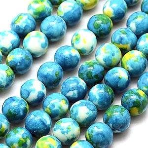 10 x edelsteen kraal Natural Ocean White Jade Dodger Blue..., Ophalen of Verzenden, Nieuw, Kraal
