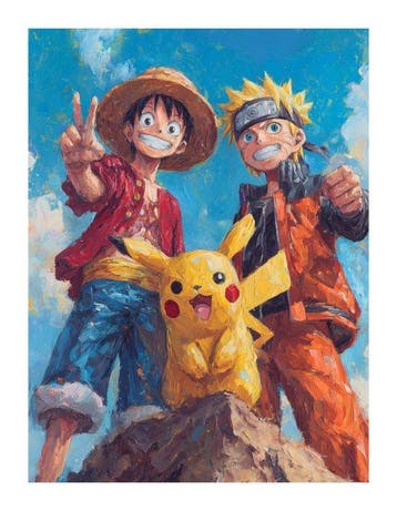 Canvas Fit-Alberto Ricardo - La unión de mundos – Luffy,, Nieuw