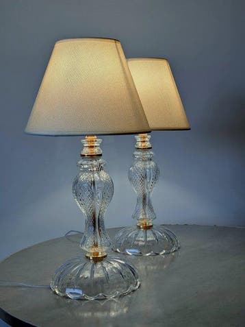 Artelight - Lamp (2) - Kristal - glas - messing -, Antiek en Kunst