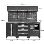 Gereedschapskasten set wandlengte 204 cm. metaal omkleed, Ophalen of Verzenden, Nieuw