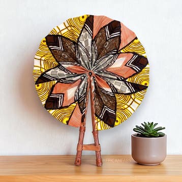 Afrikaanse handwaaier - Ankara print waaier - Multicolor Bol, Ophalen of Verzenden, Nieuw