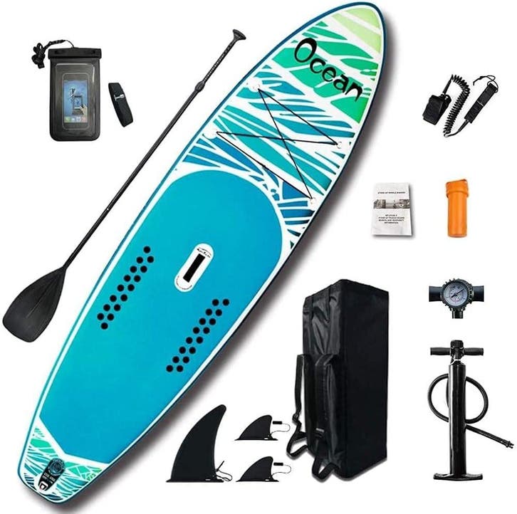 Sup Board - Opblaasbaar Paddle Board - 100 kg - Blauw - FEAT, Watersport en Boten, Suppen, Zo goed als nieuw, Verzenden
