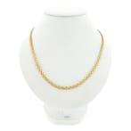 Tricolor gouden fantasieschakel ketting, Ophalen of Verzenden, Gebruikt, Overige kleuren, Goud