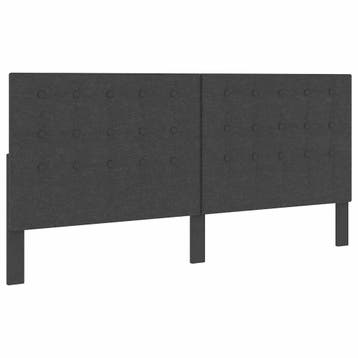 vidaXL Hoofdbord 200x200 cm getuft stof donkergrijs, Verzenden, Overige maten, 200 cm, Nieuw