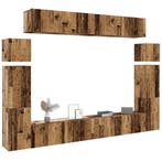 vidaXL 8-delig Tv-meubelset wandmontage bewerkt hout oud, Verzenden, Nieuw, Overige houtsoorten