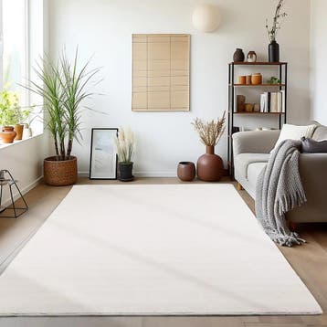 Wasbaar Vloerkleed | Sky | Uni | Crème | 140x200 cm, Verzenden, Nieuw